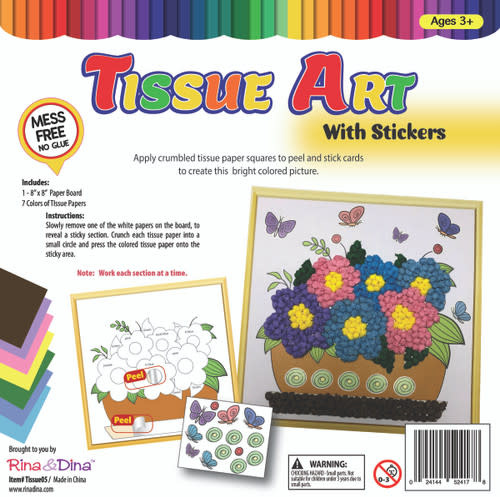 Tissue Note Sticker TISSUE ART WITH STICKERS - FORAL - Creative Kids