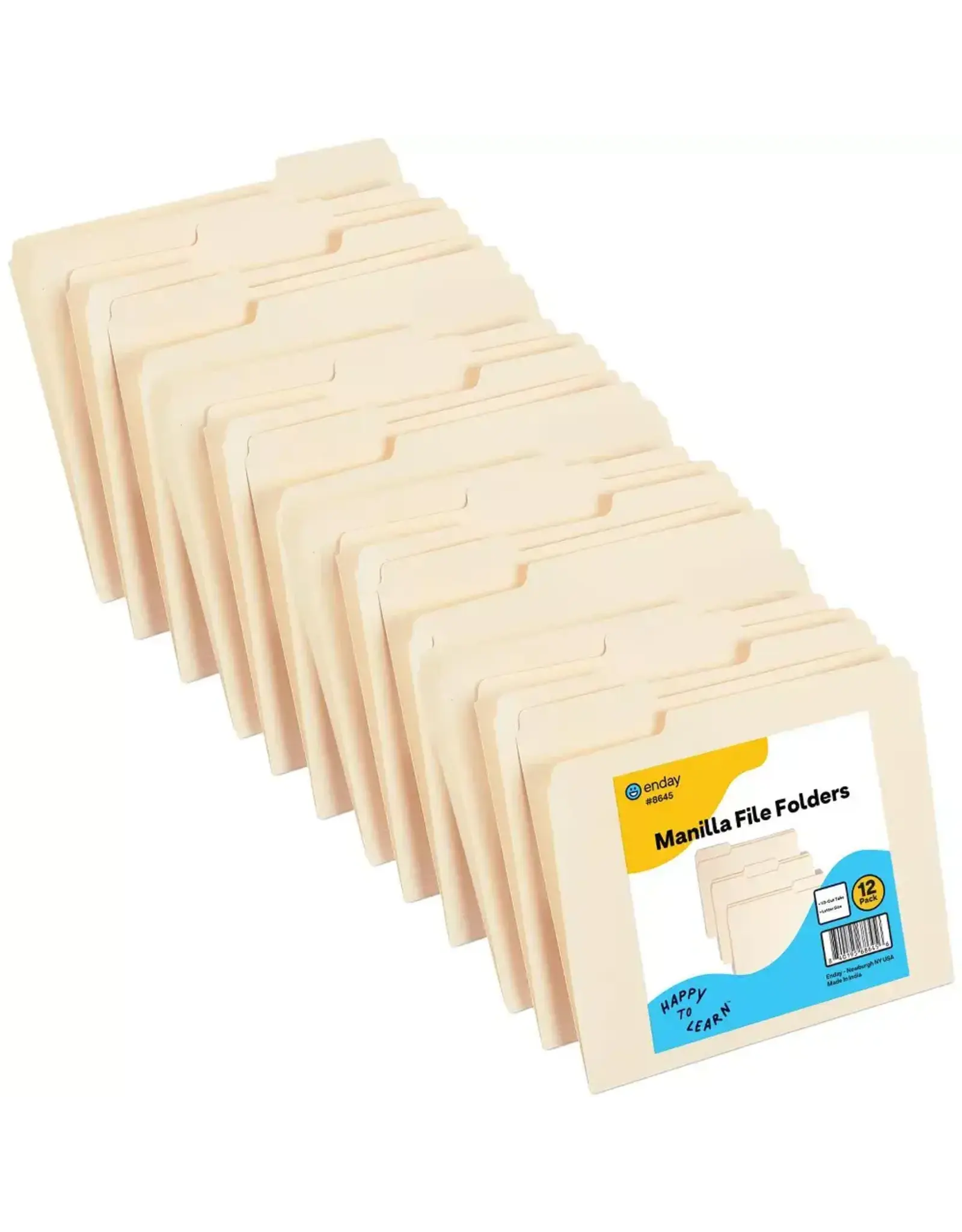 MANILA FOLDERS FILE LETTER 1/3 CUT - 12 PACK