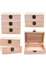 WOOD JEWELRY BOX 5.75"x3.75"x2" - 8 PACK