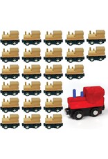 WOOD MAGNETIC TRAIN SET - 24 PACK