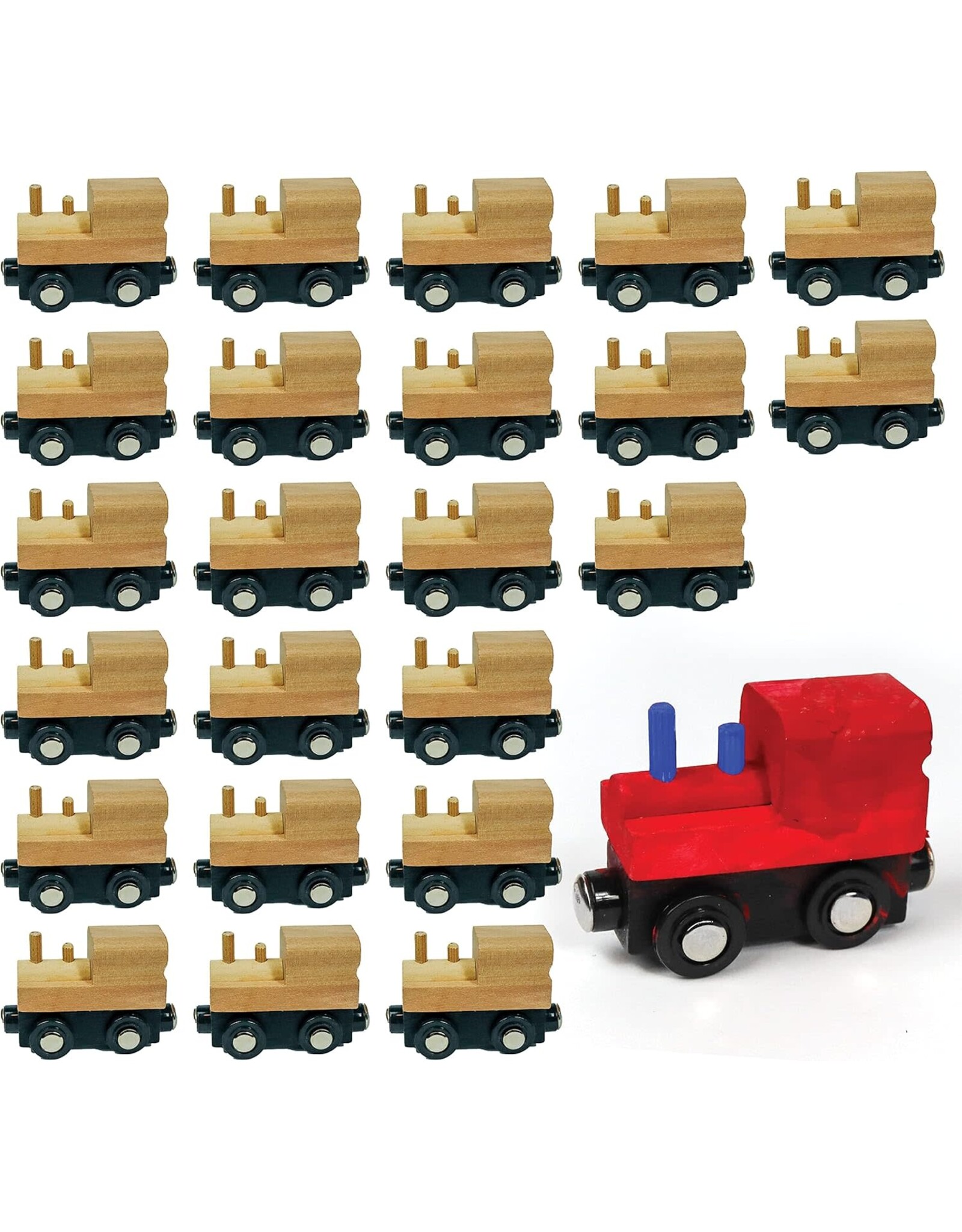 WOOD MAGNETIC TRAIN SET - 24 PACK