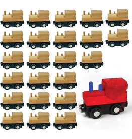WOOD MAGNETIC TRAIN SET - 24 PACK