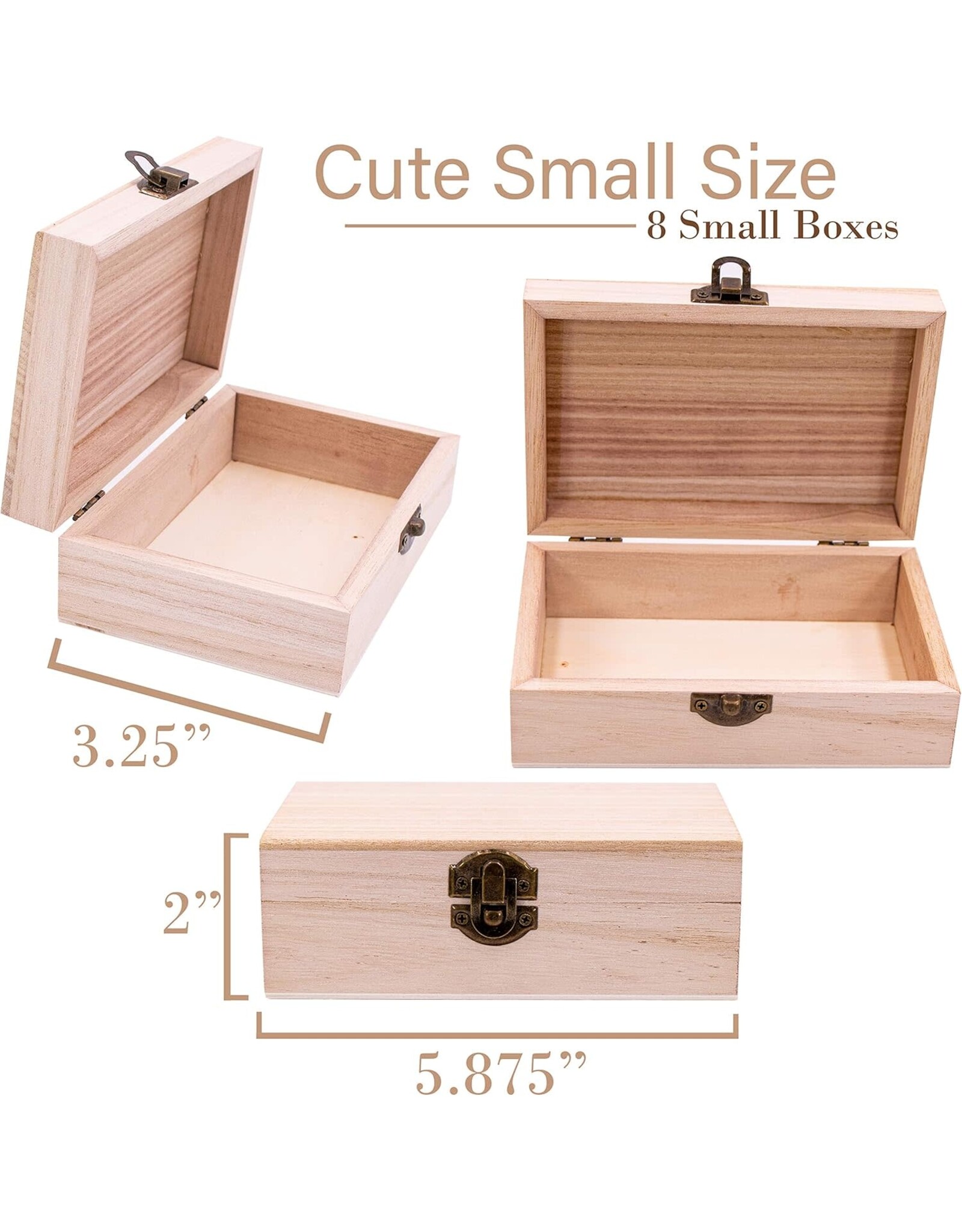 WOOD JEWELRY BOX 5.75"x3.75"x2" - 1 PIECE