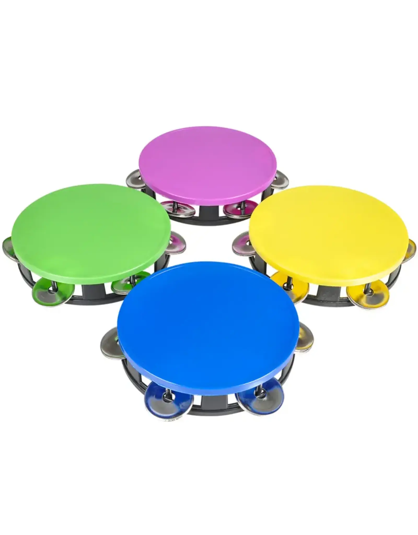 NEON TAMBOURINE PLASTIC 5½" 12 PACK