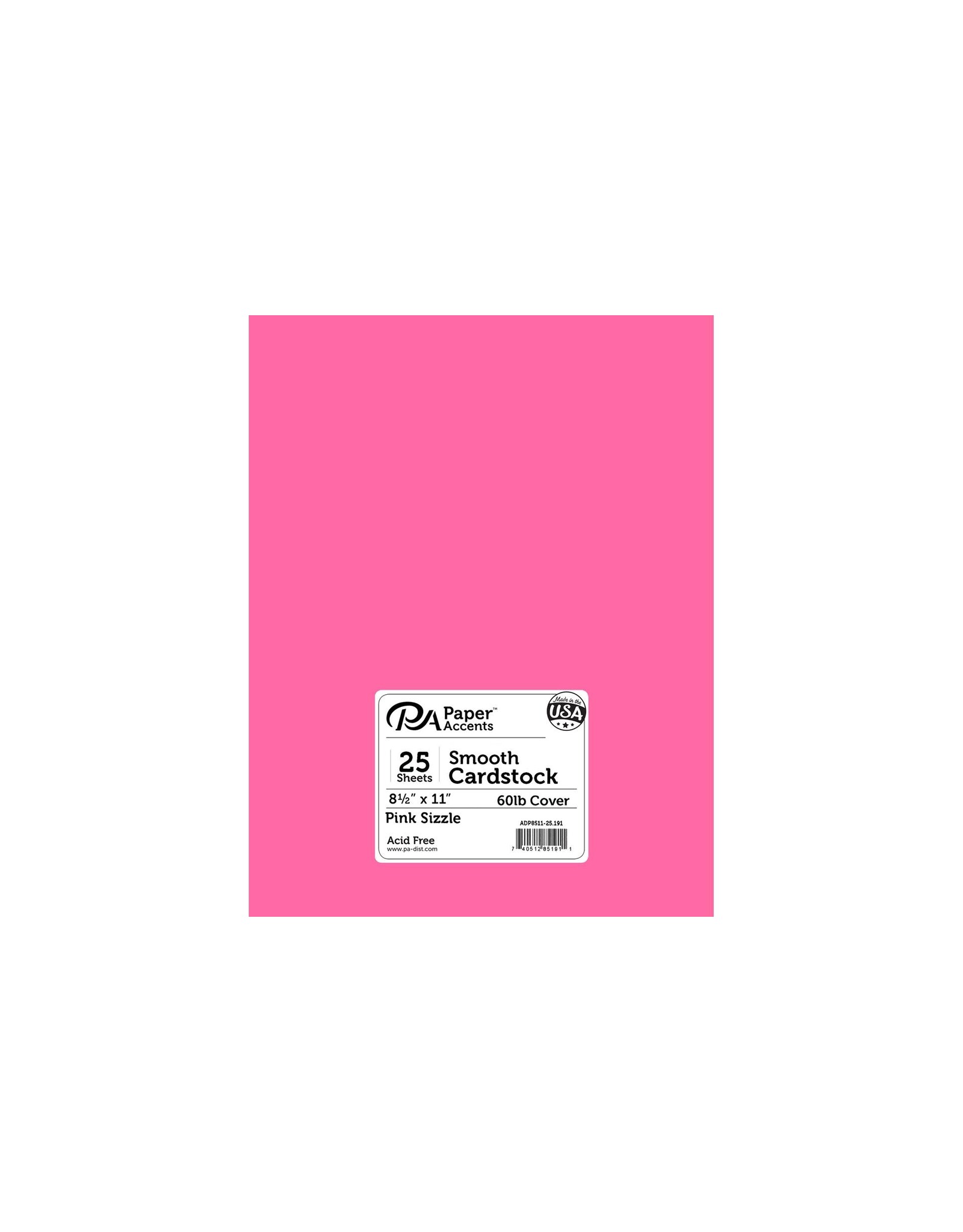 PREMIUM CARDSTOCK:   BRIGHT PINK  8.5"x11" - 25 SHEETS