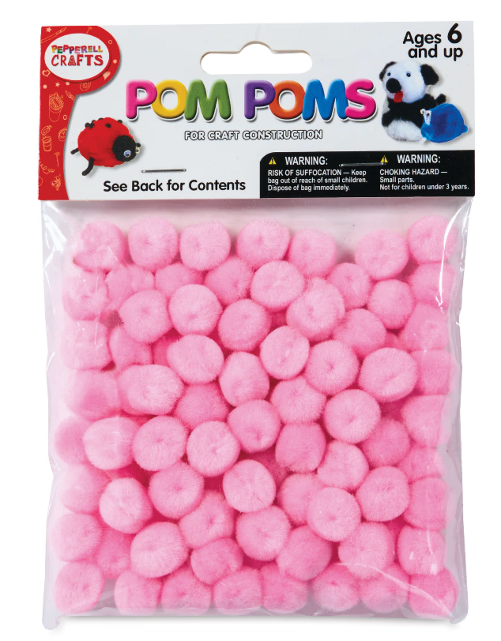 POM POMS: 1/2" LIGHT PINK 100 PACK