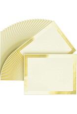 AWARD CERTIFICATE IVORY WITH GOLD BORDER 8.5"X11"  - 50 PACK