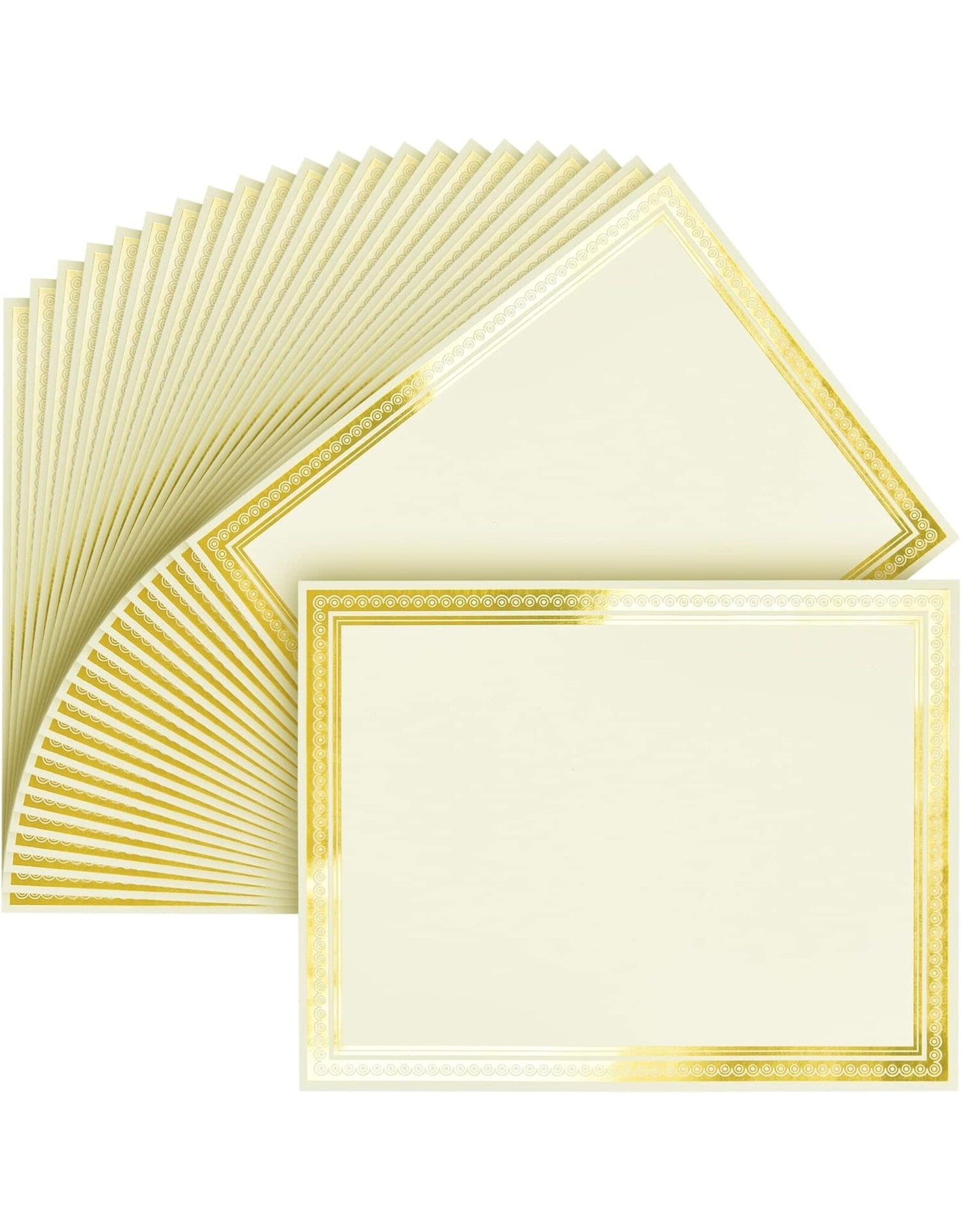 AWARD CERTIFICATE IVORY WITH GOLD BORDER 8.5"X11"  - 50 PACK