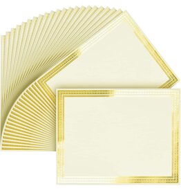 AWARD CERTIFICATE IVORY WITH GOLD BORDER 8.5"X11"  - 50 PACK