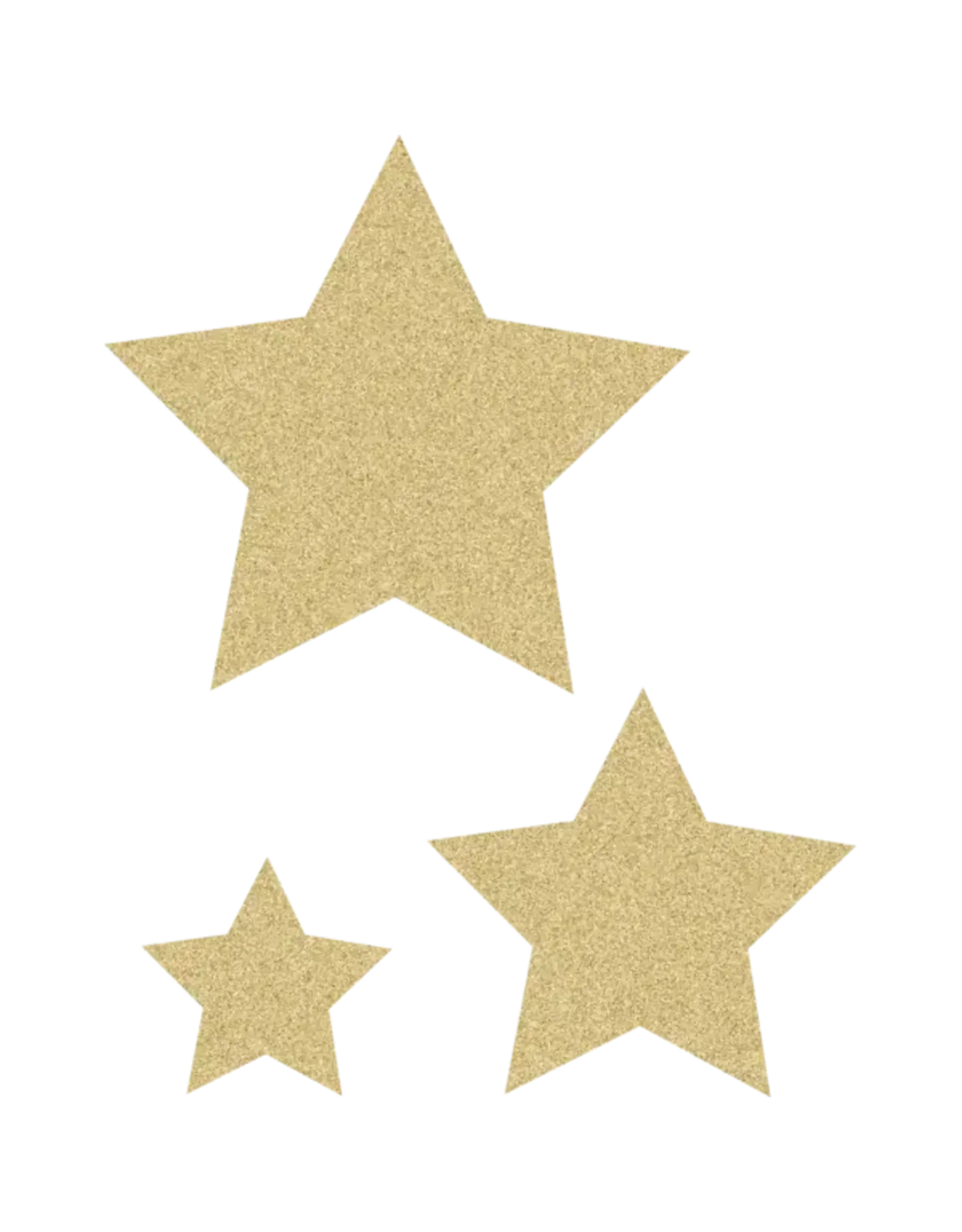 CUT OUTS:  GLITZ STARS ACCENTS GOLD  3 ASSORTED SIZES 30 PC PACK