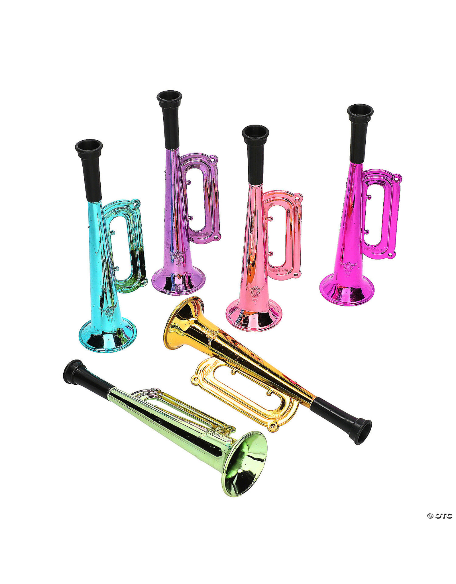 METALLIC PARTY TRUMPETS 7"X2" 12 PIECES