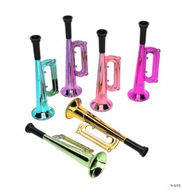 METALLIC PARTY TRUMPETS 7"X2" 12 PIECES
