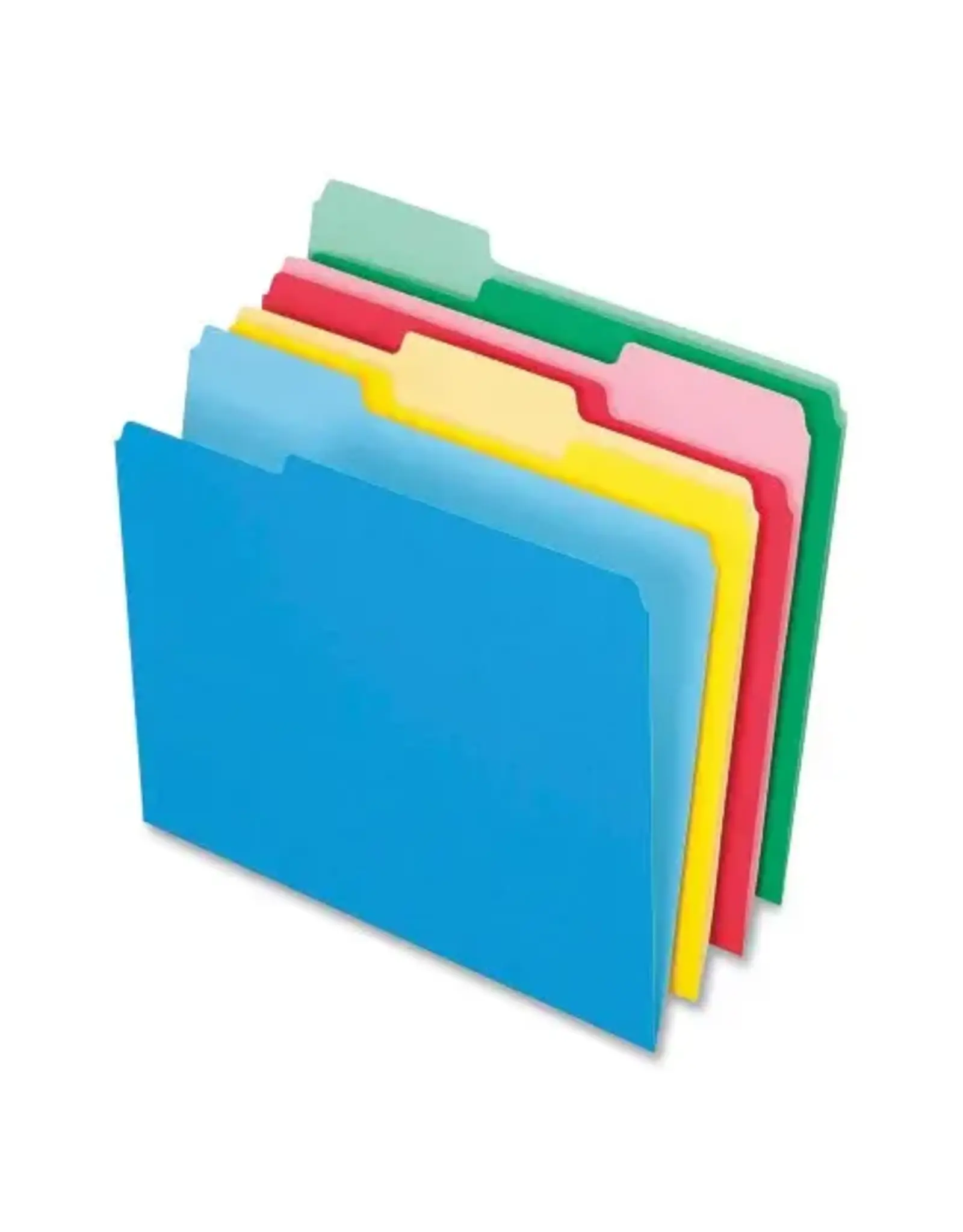 FILE FOLDERS 1/3 CUT ASSORTED COLORS - 36 PACK