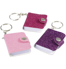 KEY-CHAIN MINI GLITTER NOTEBOOK 12 PACK