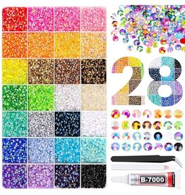 BEDAZZLE RESIN RHINETONE  KIT 24 COLORS 24,000 PIECES