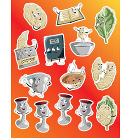 STICKERS -  ANIMATED PESACH SEDER THEME  - 6 SHEETS
