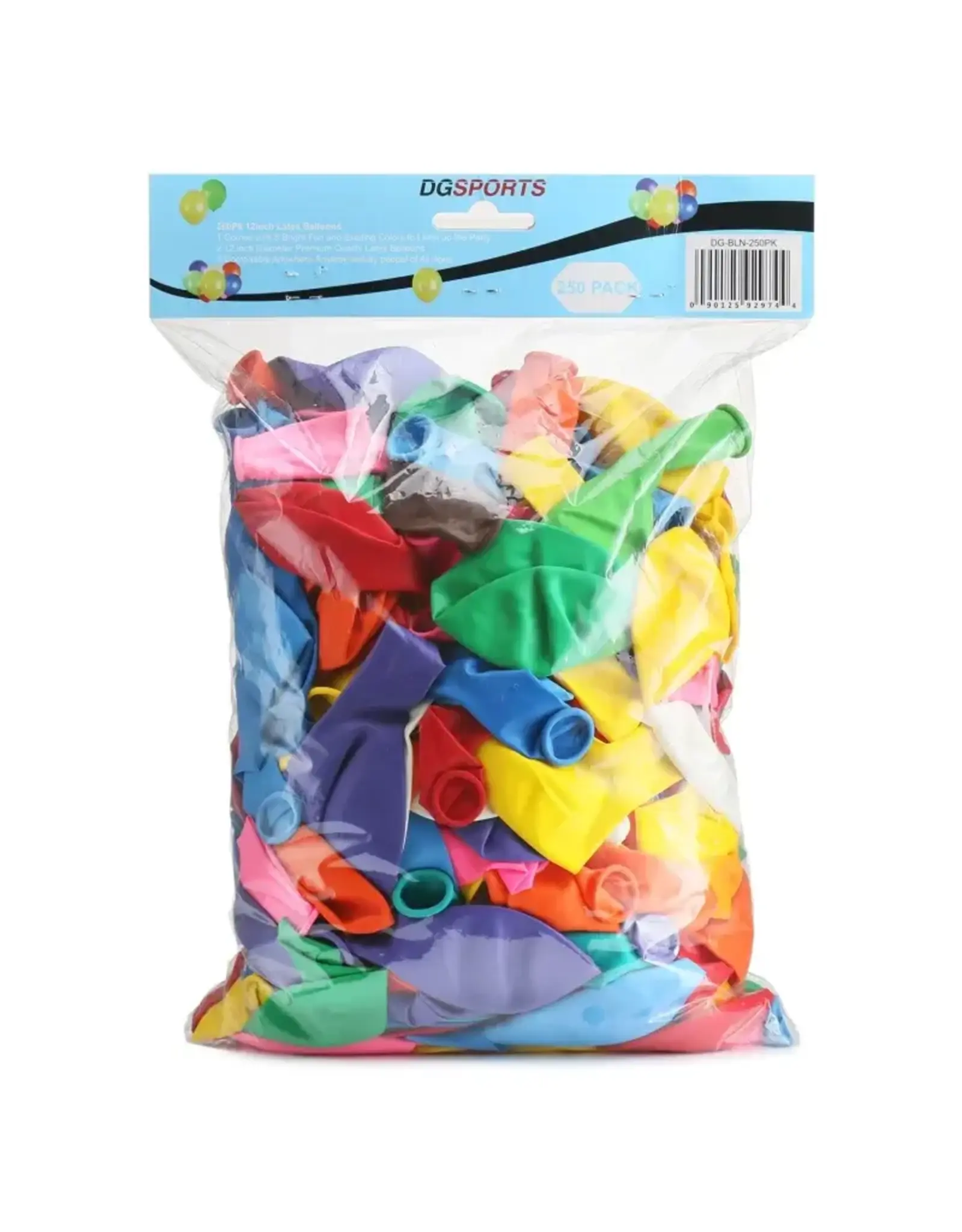BALLOONS: 12" ASSORTED COLORS  250 PACK