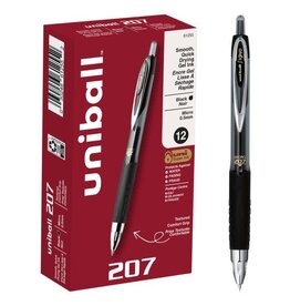 UNIBALL GEL PEN:  207 RETRACTABLE 0.5MM BLACK