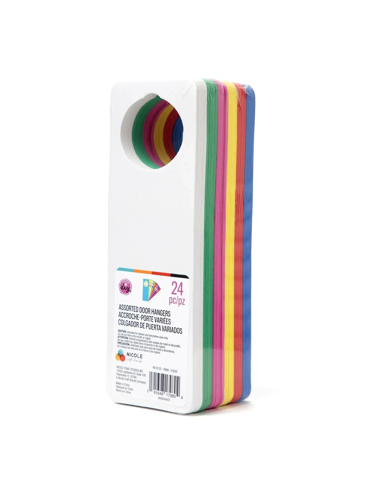FOAM DOOR HANGER ASSORTED COLORS - 24 PACK
