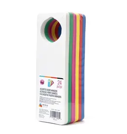 FOAM DOOR HANGER ASSORTED COLORS - 24 PACK