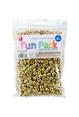 PONY BEADS: METALLIC GOLD 6mmX9mm 500 PACK