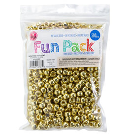 PONY BEADS: METALLIC GOLD 6mmX9mm 500 PACK