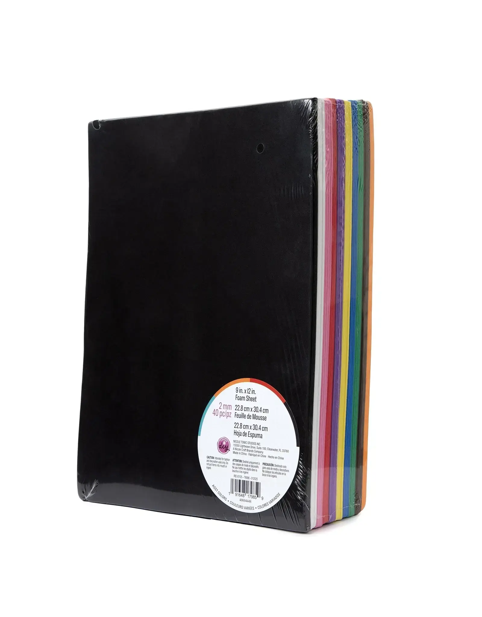 FOAM SHEETS  9"x12" ASSORTED COLORS - 40 PACK