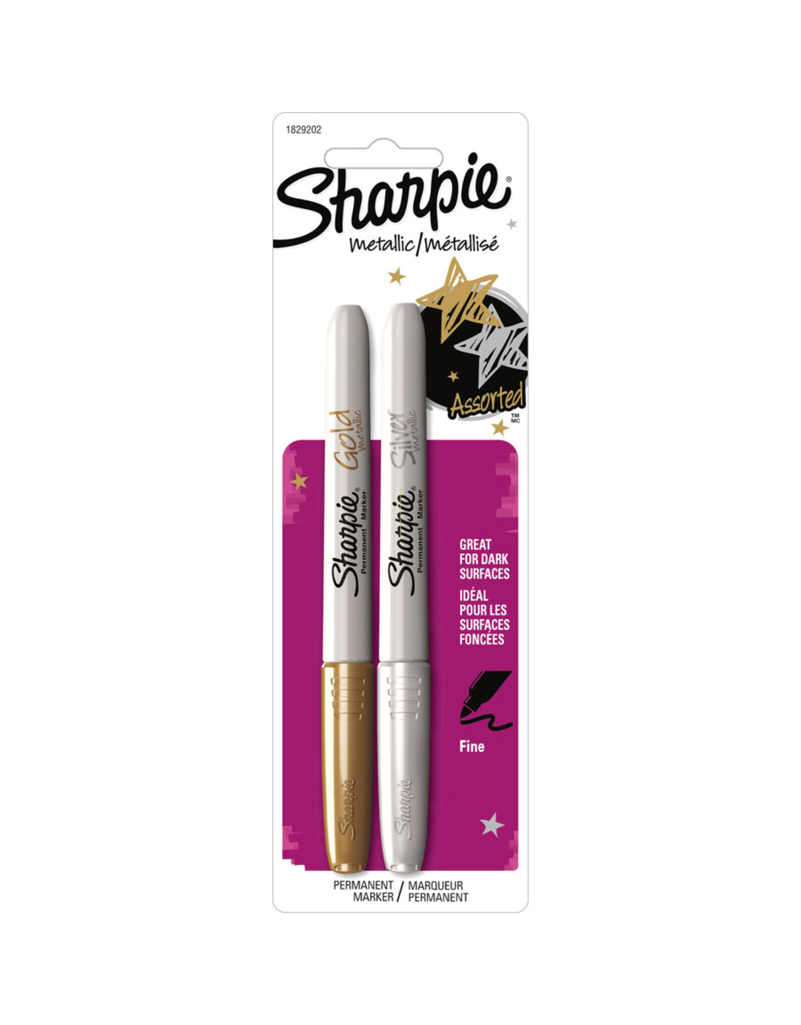 Sharpie SHARPIE MARKER FINE POINT GOLD & SILVER METALLIC - 2 PACK