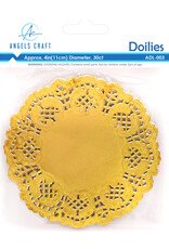 PAPER LACE DOILIES: 4"  ROUND GOLD 30 PACK