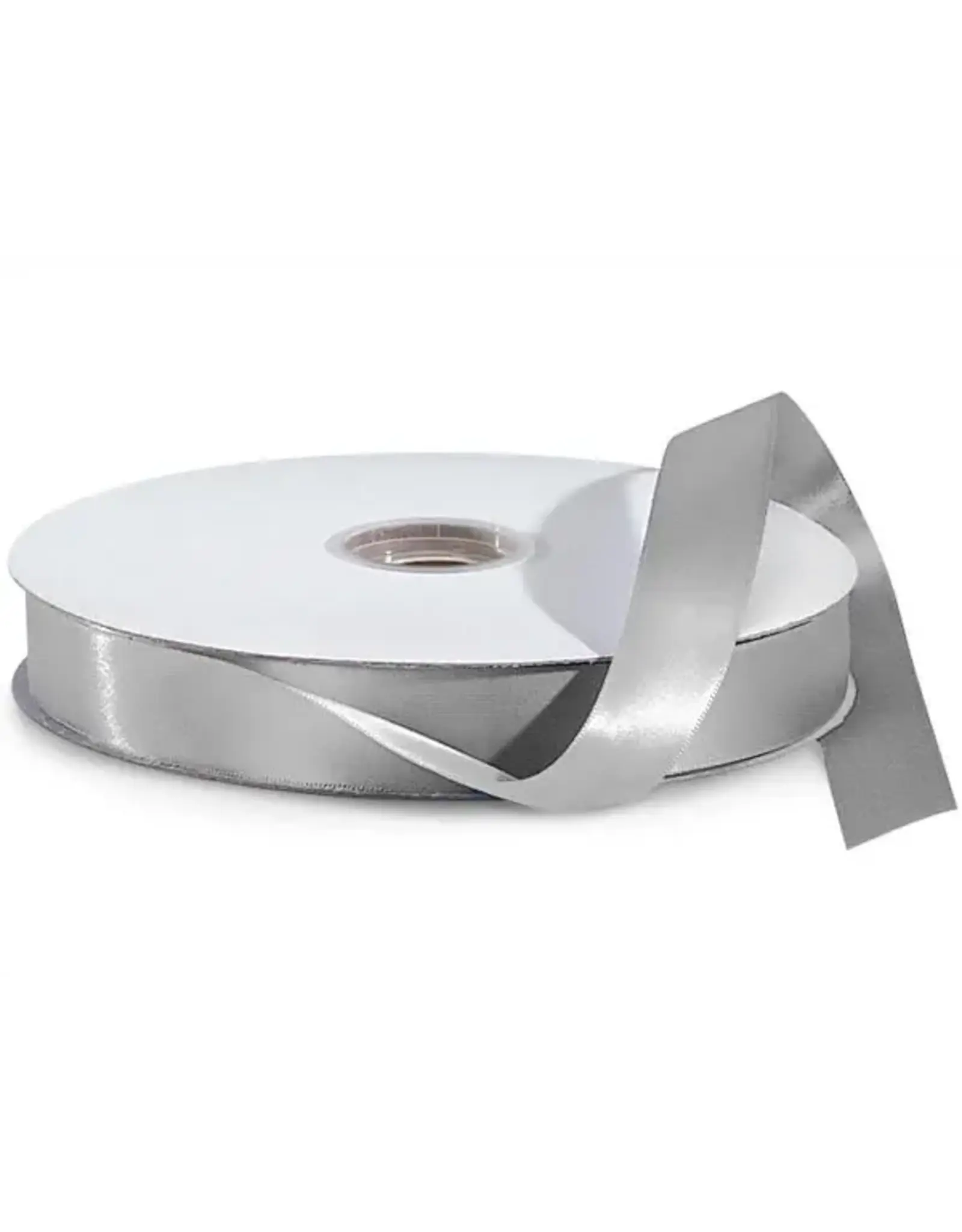 SATIN RIBBON: 3/8"x10 YARDS - SILVER