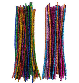 PIPE CLEANERS: 6MM X 12" - ASSORTED SPARKLE COLORS  40 PACK