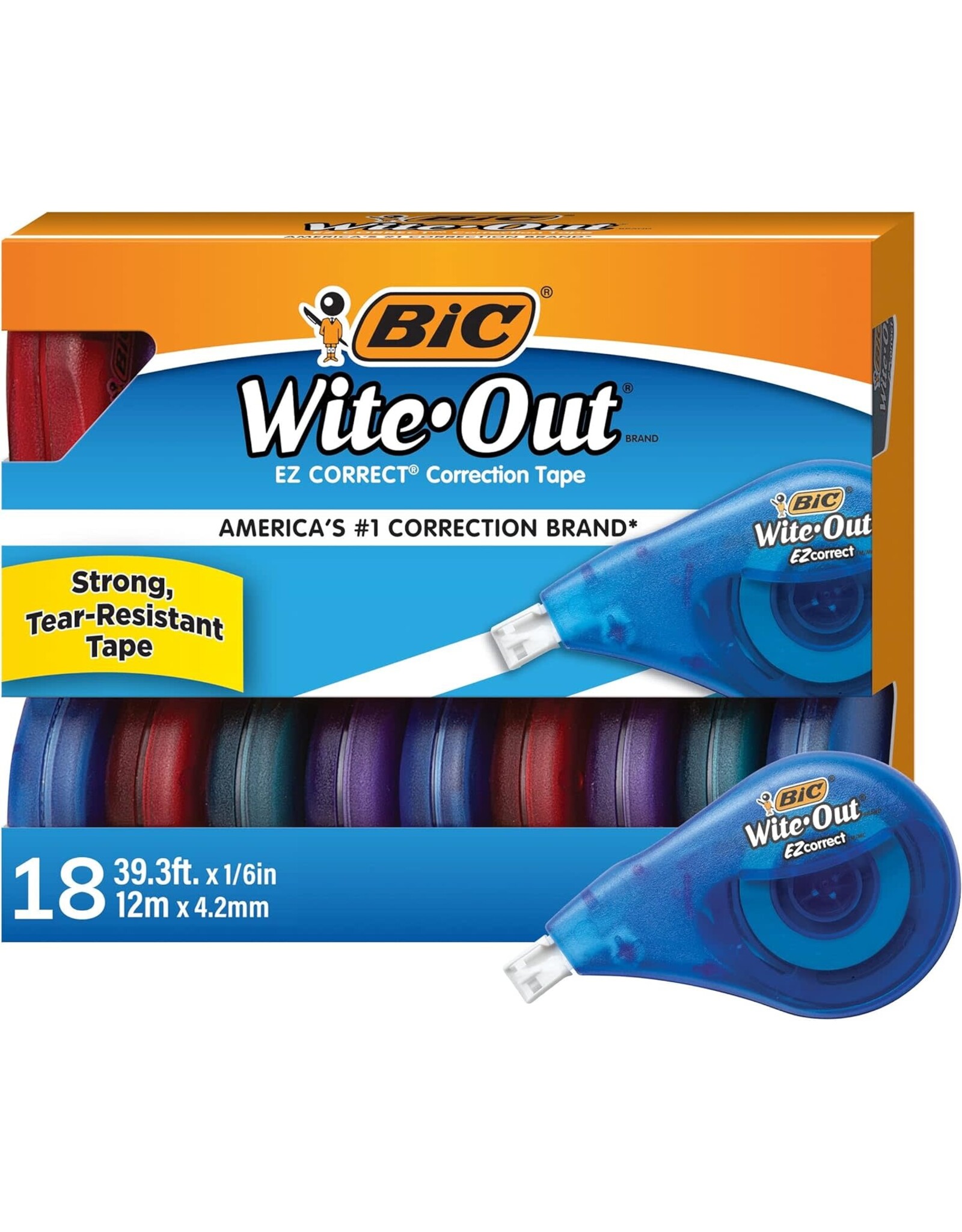 BIC WITE- OUT - CORRECTION TAPE  - 18 PACK