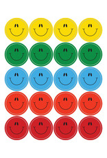 STICKERS: ASSORTED COLOR SMILES 1"x1" 120 PACK
