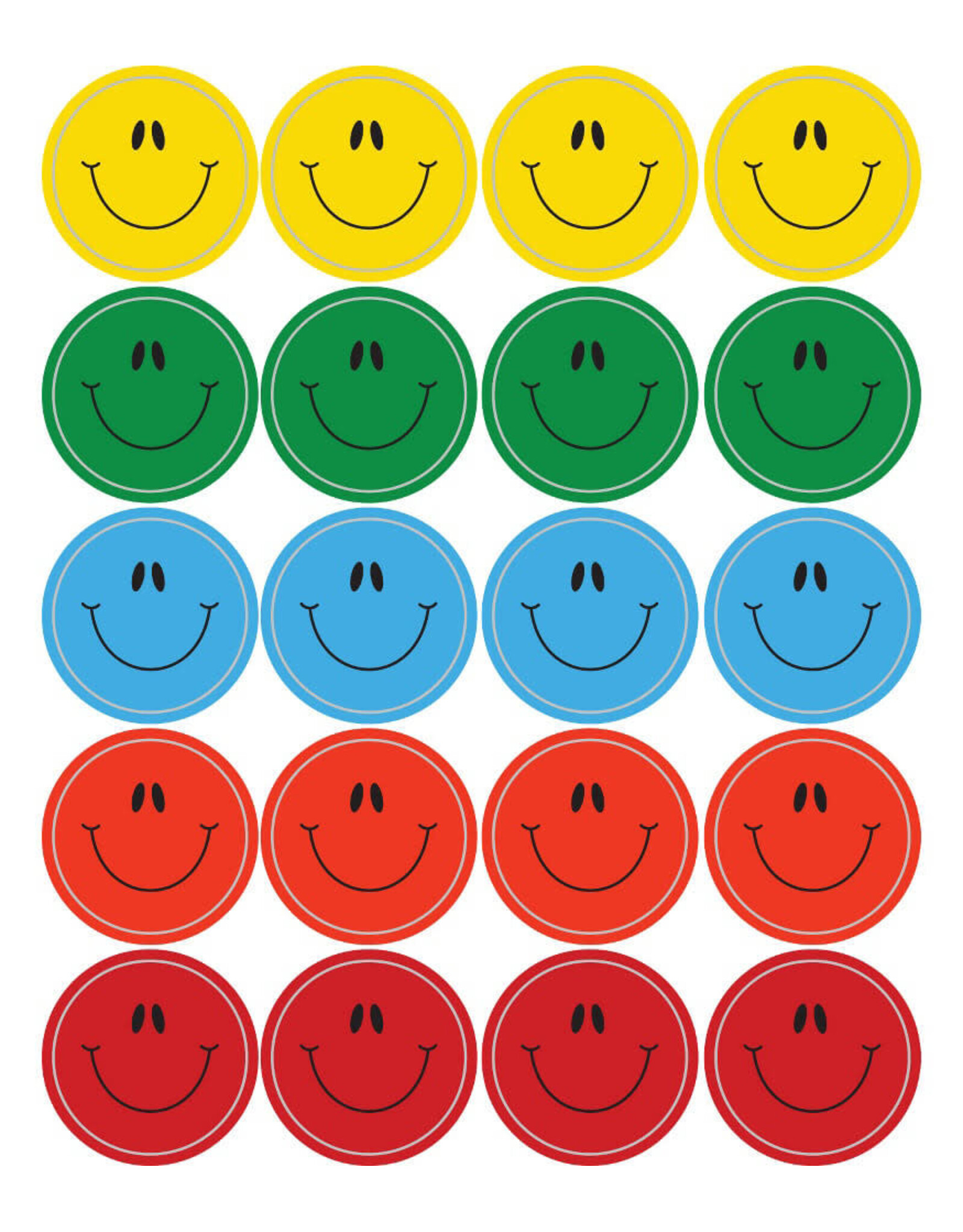 STICKERS: ASSORTED COLOR SMILES 1"x1" 120 PACK