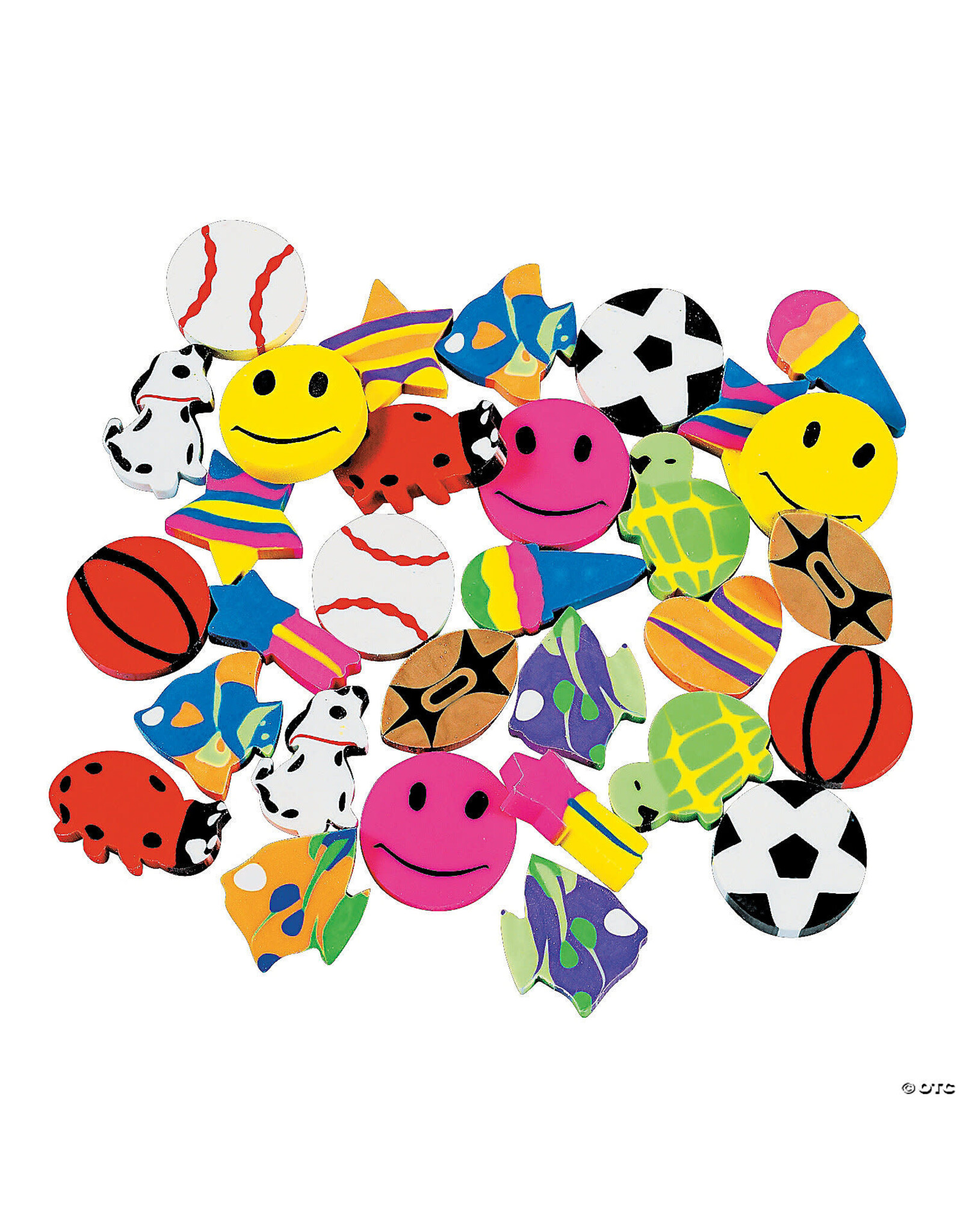 ERASER: MINI ERASER, ASSORTED 25 PCS