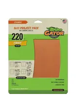 GATOR SANDPAPER - 11"X9" 220 GRIT - 5 PACK