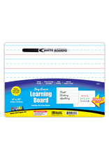 DOUBLE SIDED LINED DRY ERASE LEARNING BOARD WITH MARKER 9"X12"