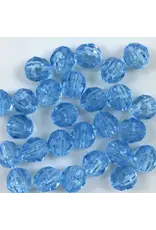 FACETED BEADS: 8MM LIGHT SAPPHIRE BLUE 900 PACK