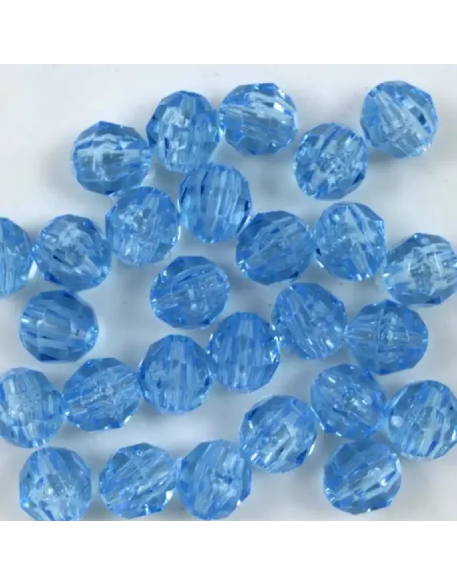 FACETED BEADS: 8MM LIGHT SAPPHIRE BLUE 900 PACK
