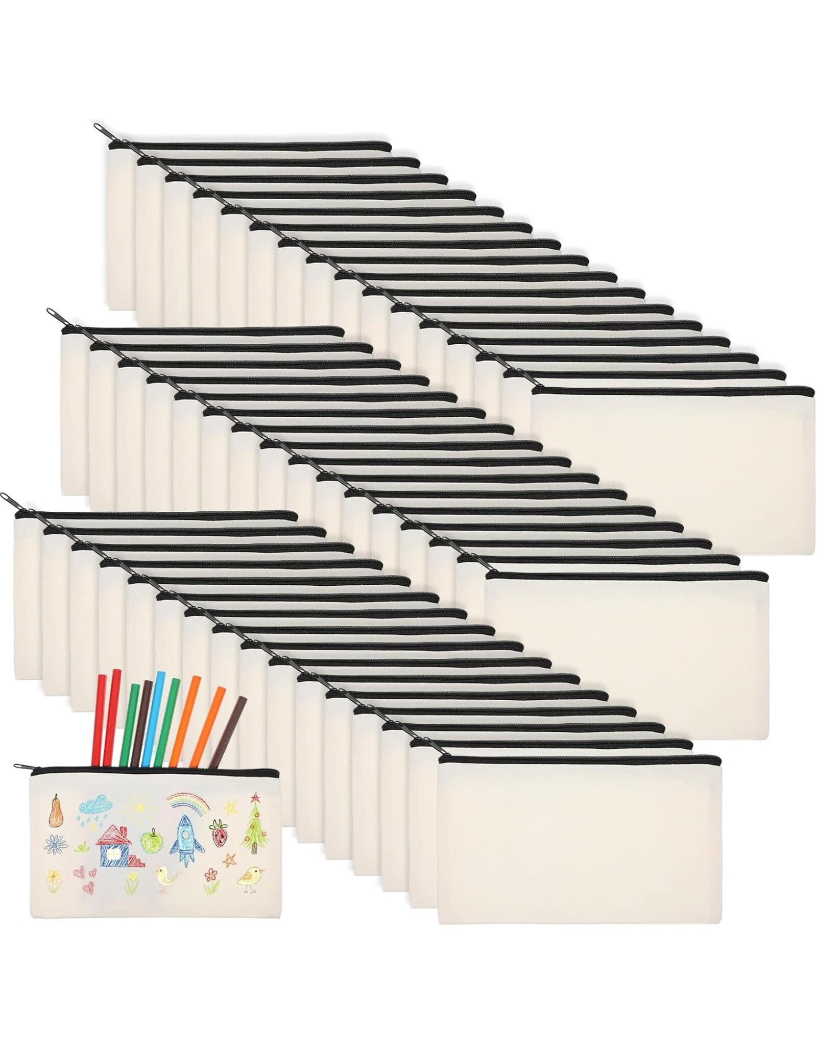 CANVAS PENCIL CASES - 10 PACK