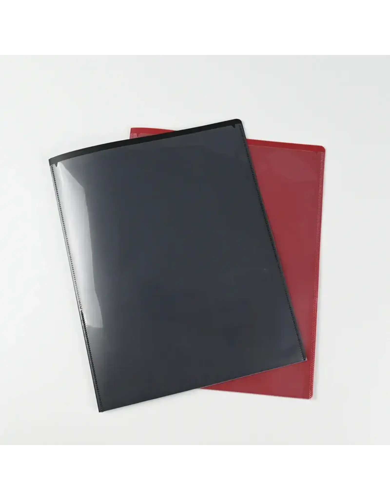 POLY FOLDER:  - 2 POCKET WITH VIEW  - BLACK