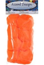 POM POMS: 2" ORANGE 8 PACK