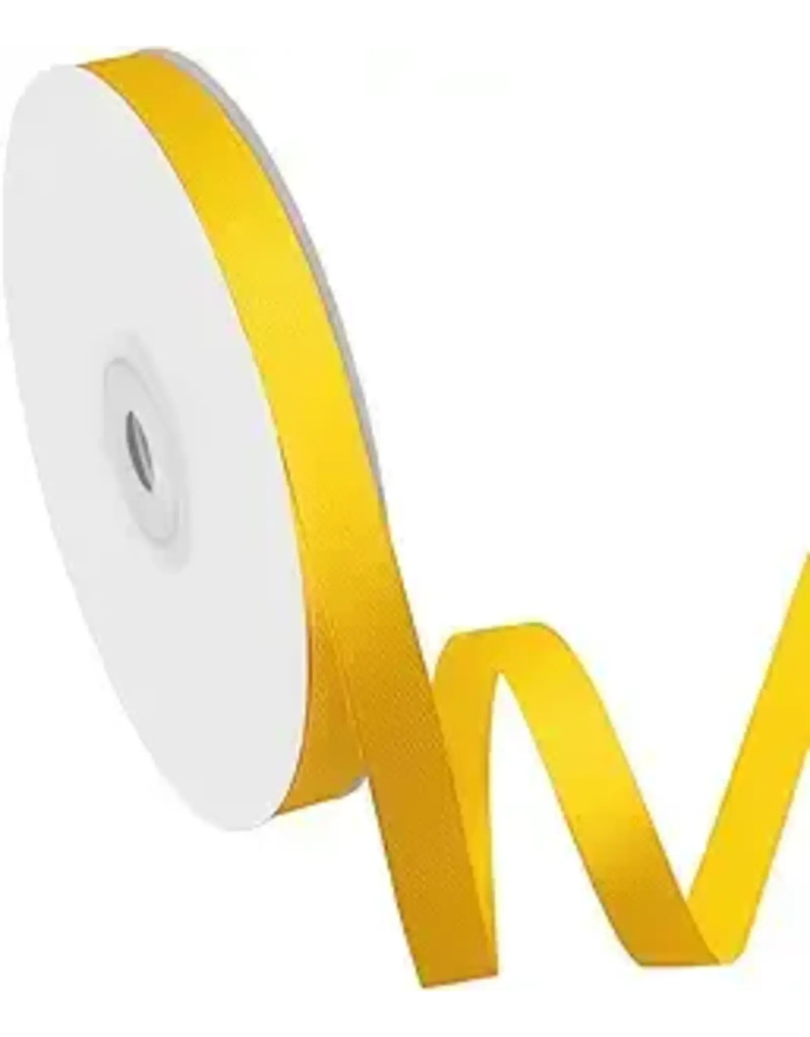 SATIN RIBBON: YELLOW 3/8"x 25 yrd