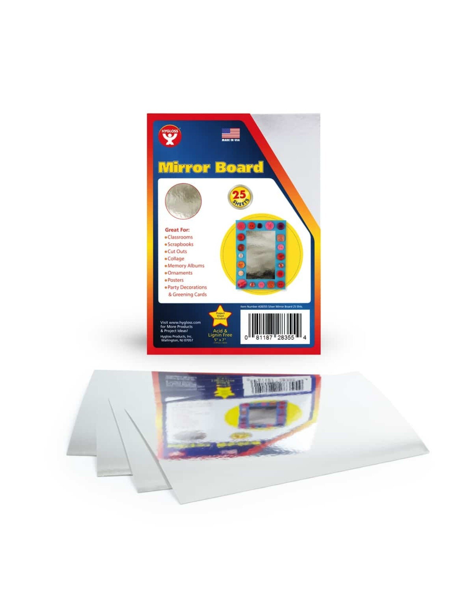 MIRROR BOARD: 5"x7", SILVER 100 PACK