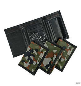CAMOUFLAGE VELCRO WALLETS 12 PACK