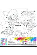 CANVAS PAINTING SET- BUTTERFLIES 11.8"X11.8" WITH PAINT AND BRUSH