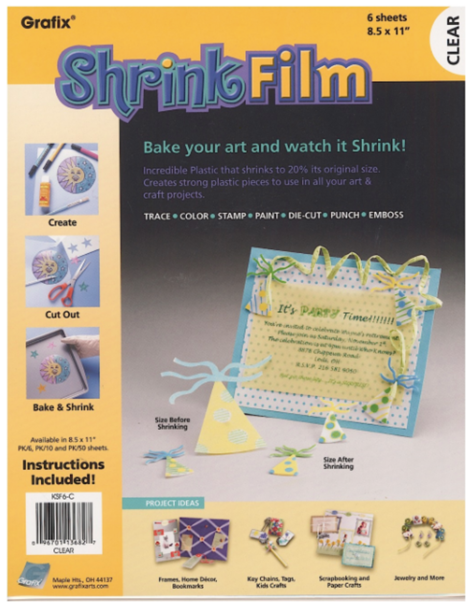 Grafix Shrink Film 8.5"x11"