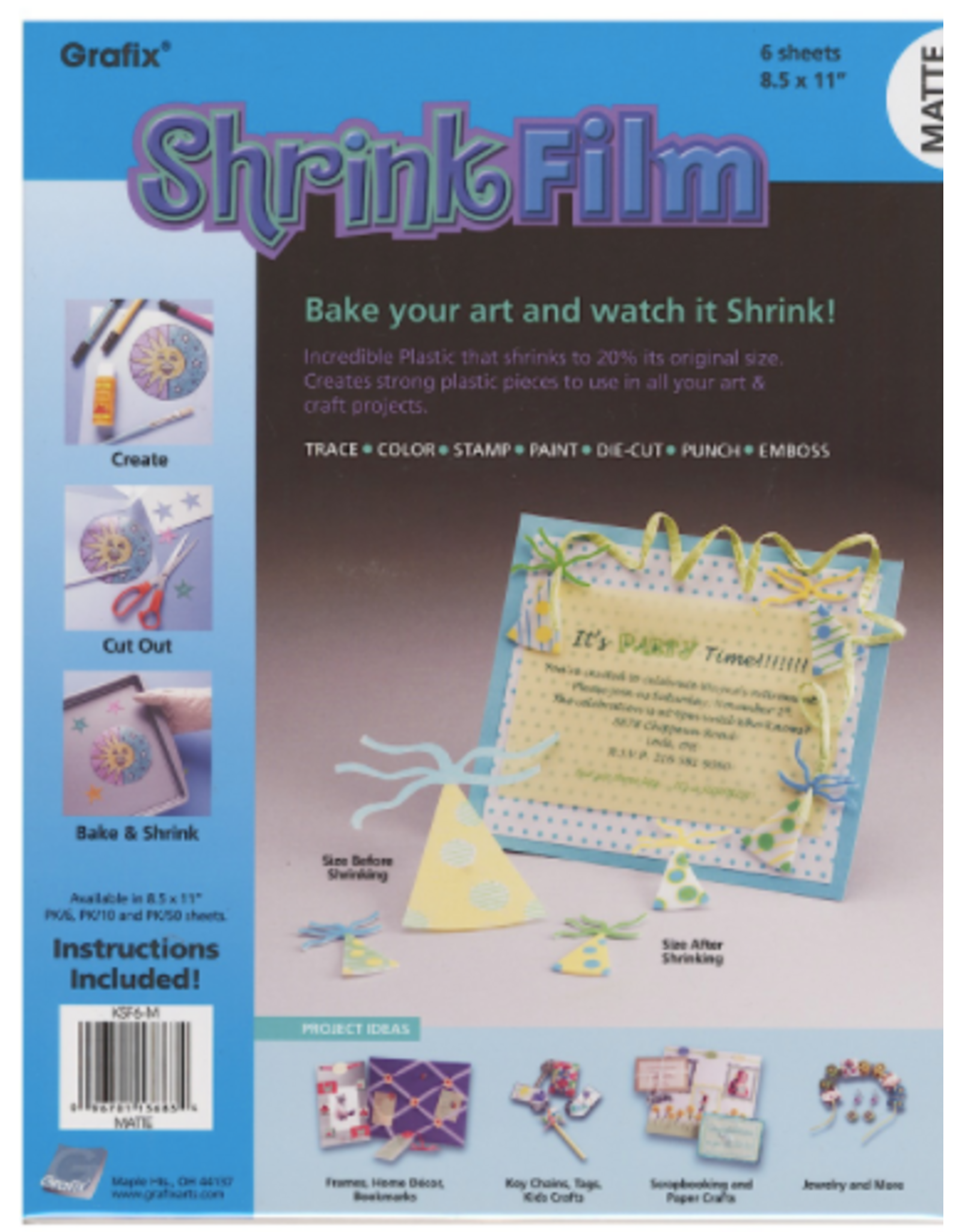 Grafix Shrink Film 8.5"x11"
