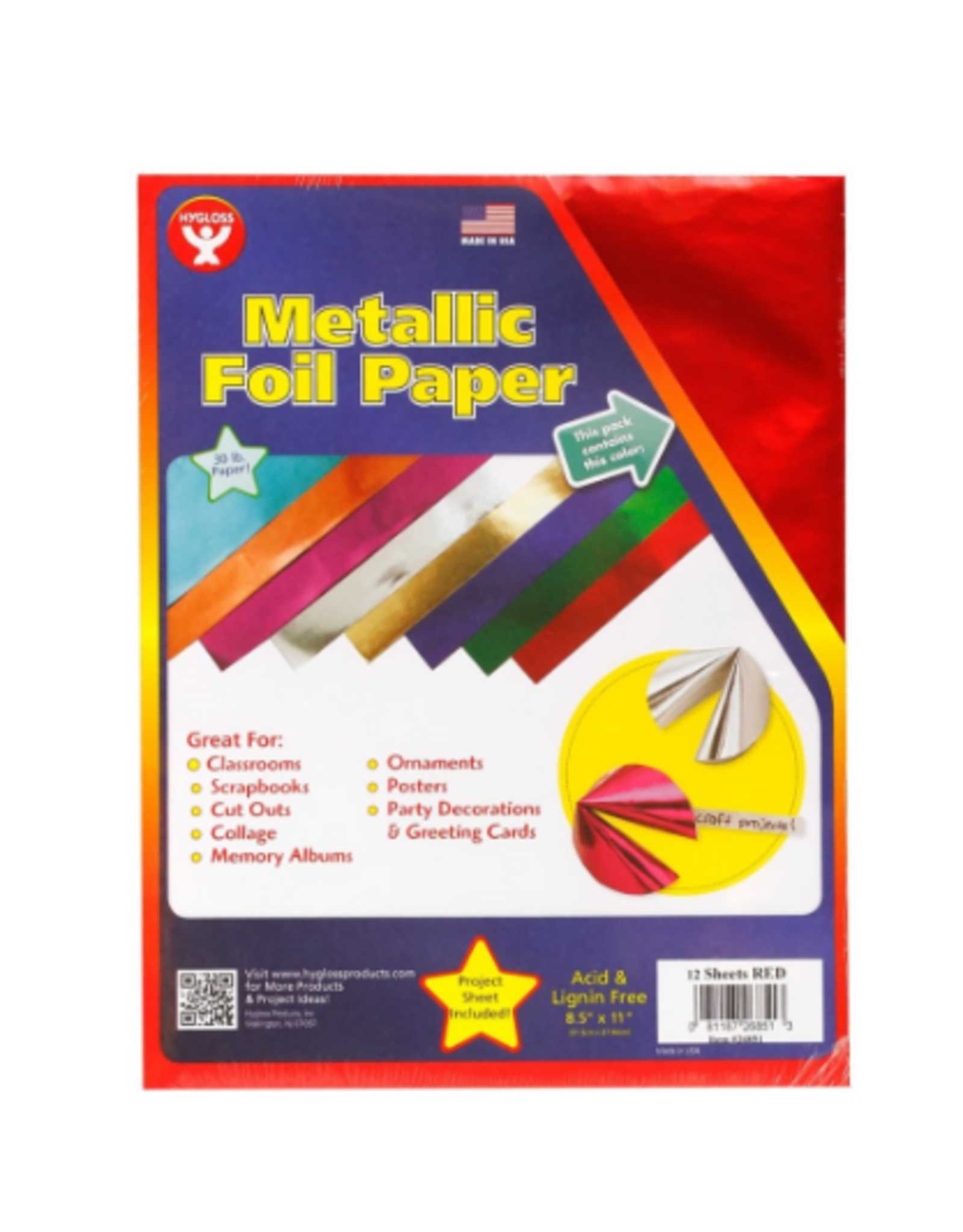 HYGLOSS Metallic Paper 8.5"x11" 12 Pack
