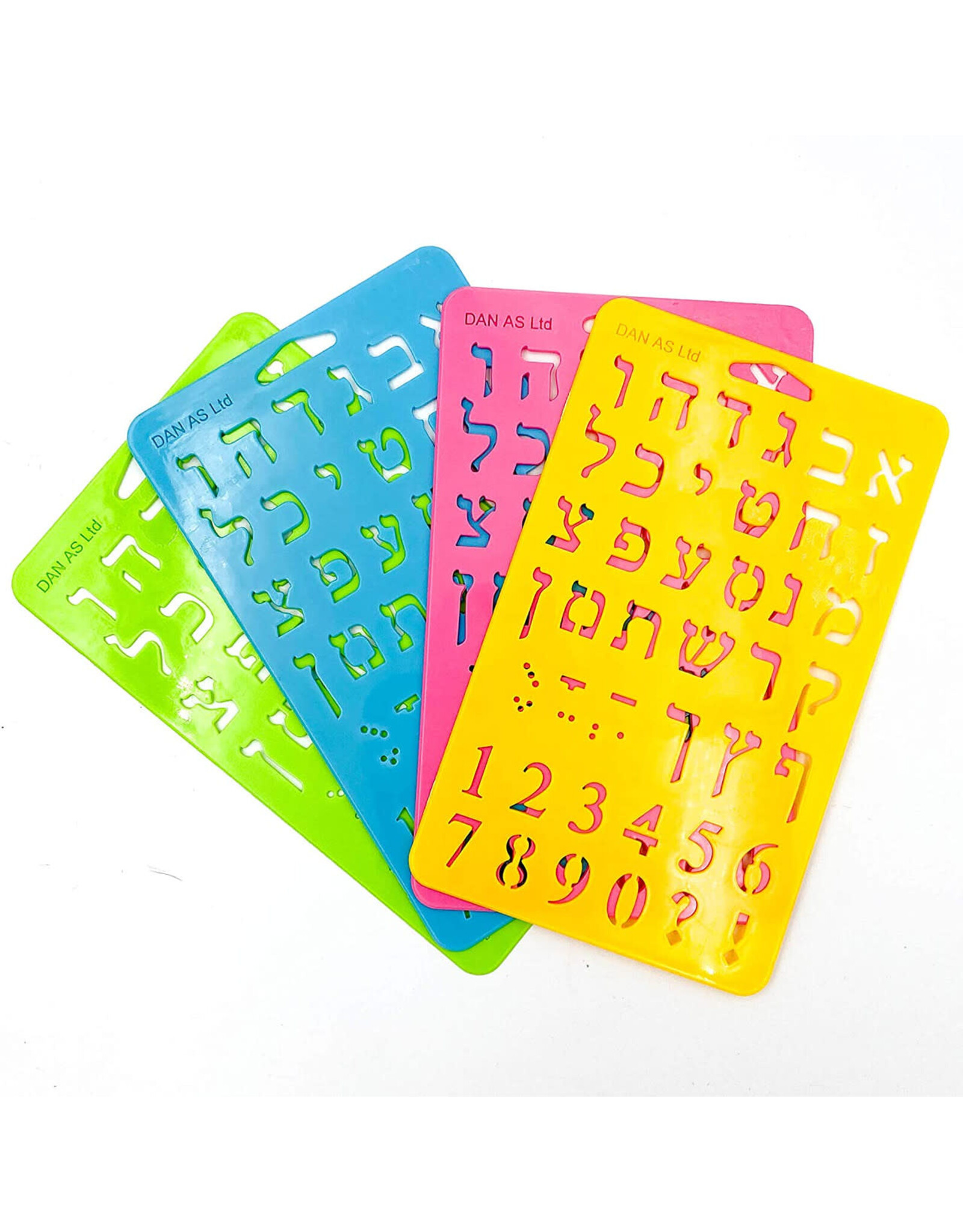 ALEF BEIS STENCIL: 3/4" LETTERS - ASSORTED COLORS